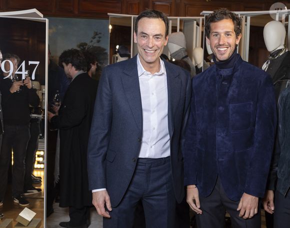 Victor Belmondo, nouvel ambassadeur de Berluti, Anthony Delon - Photocall pour les 130 ans de Berluti lors de la fashion week à Paris le 22 janvier 2025. © Olivier Borde /Bestimage