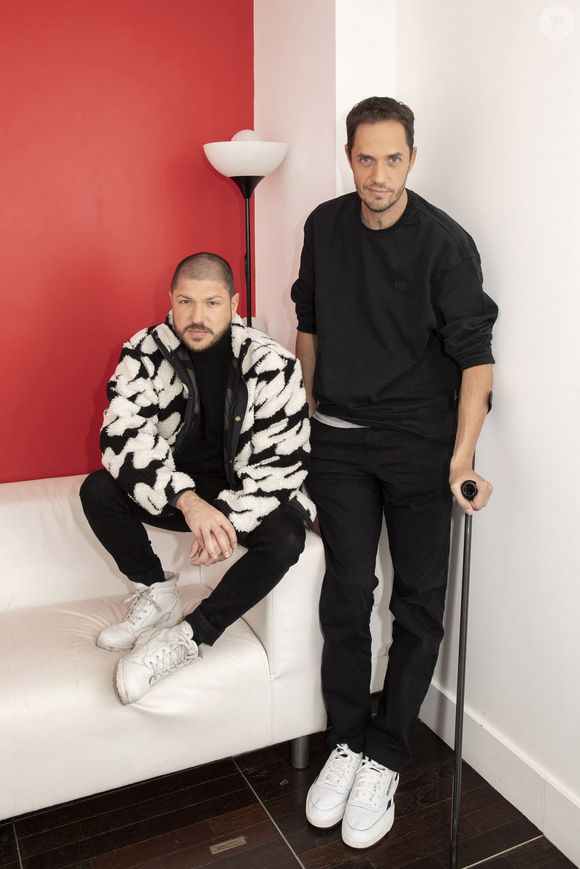 Exclusif - Quentin Mosimann et Grand Corps Malade à l'enregistrement de l'émission "On Est Presque En Direct", le 14 novembre 2020. 

Photo : Jack Tribeca / Bestimage