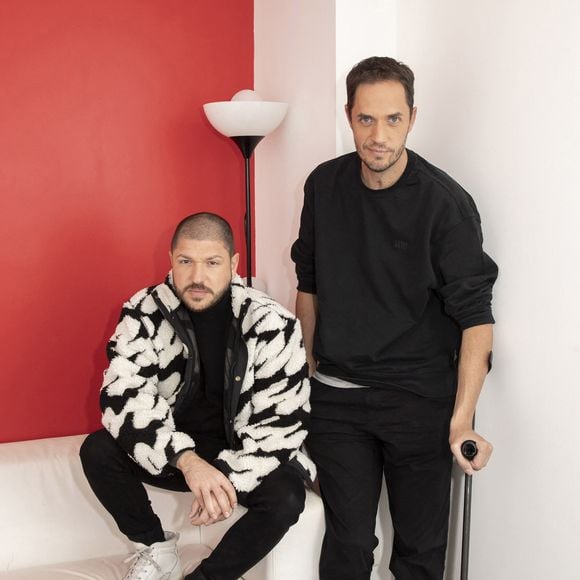 Exclusif - Quentin Mosimann et Grand Corps Malade à l'enregistrement de l'émission "On Est Presque En Direct", le 14 novembre 2020. 

Photo : Jack Tribeca / Bestimage