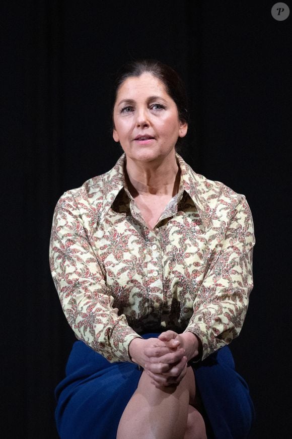 Exclusif. Cristiana Reali joue le rôle de Simone Veil lors de la pièce Simone Veil - Les Combats d'Une Effronterie dans le cadre du Festival Paroles Citoyennes à Paris, France, le 28 avril 2021. Photo by Aurore Marechal/ABACAPRESS.COM