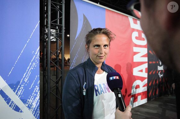 Pauline Deroulede lors de la présentation au Grand Palais Ephémère, des tenues (réalisées par la marque de luxe Berluti) qui seront portées par les athlètes lors de cérémonie d'ouverture des Jeux Olympiques de PARIS2024. Paris, le 17 avril 2024. © Jonathan Rebboah/Panoramic/Bestimage