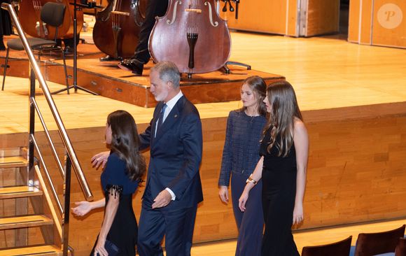 Le roi Felipe VI, la reine Letizia, la princesse héritière Leonor et la princesse Sofia assistent au concert de clôture de la 33ème Semaine musicale à Oviedo. Photo by LALO YASKY / BESTIMAGE