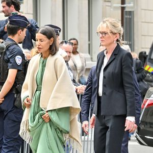 La princesse Lalla Meryem et Claude Chirac lors des funérailles de B. Chirac à la basilique Sainte-Clotilde à Paris (7e) le 12 juin 2026. L’ancienne première dame de France est décédée le 5 juin 2026 à l’âge de 93 ans. 
© Jacovides / Liewig / Bestimage