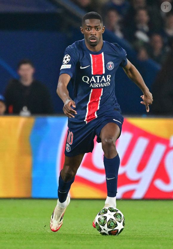 Ousmane Dembélé - Match de quart de finale aller de Ligue Des Champions 2024-2025 (LDC) "PSG - Aston-Villa (3-1)" au Parc des Princes, le 9 avril 2025. Christian Liewig / Bestimage