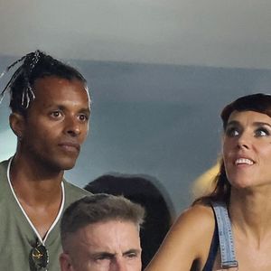 Zaz - People dans les tribunes lord du match d'ouverture de la Coupe du Monde de Rugby France 2023 avant le match de la Poule A entre la France et la Nouvelle-Zélande au Stade de France à Saint-Denis le 8 septembre 2023.  © Dominique Jacovides/Bestimage