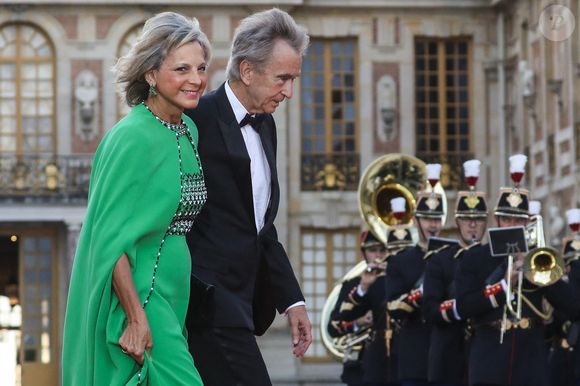 Bernard Arnault, PDG de LVMH, et sa femme, la pianiste française Hélène Mercier-Arnault - Dîner d'Etat au château de Versailles en l'honneur de la visite officielle du roi et de la reine d'Angleterre en France (20 - 22 septembre 2023). Le 20 septembre 2023. 150 invités triés sur le volet ont été conviés à cette occasion.
© Stéphane Lemouton / Bestimage