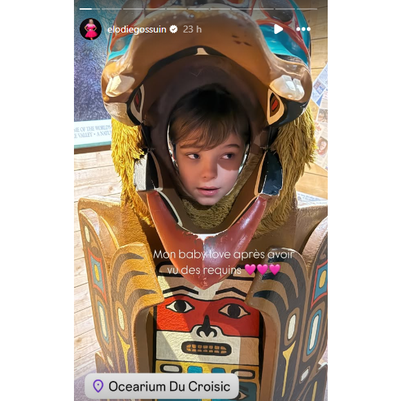 Elodie Gossuin profite d'un séjour familial en Bretagne.