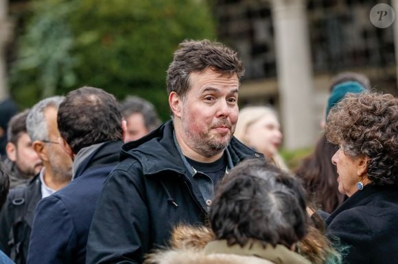 Semi-exclusif - Nicolas Demorand - Obsèques de Sébastien Demorand à la Coupole du crématorium du cimetière du Père-Lachaise à Paris, France, le 31 janvier 2020. AGENCE / BESTIMAGE