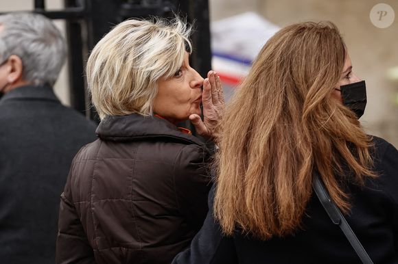Evelyne Dheliat - Obsèques de Jean-Pierre Pernaut en la Basilique Sainte-Clotilde à Paris, France, le 9 mars 2022. © Aurelien Morissard/Panoramic/Bestimage