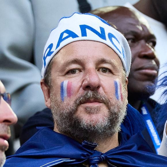 Bruno Guillon - Célébrités dans les tribunes du match du groupe D de l'Euro 2024 entre l'équipe de France face à l'Autriche (1-0) à Dusseldorf en Allemagne le 17 juin 2024. © Cyril Moreau/Bestimage