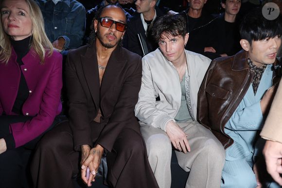 Lewis Hamilton et Raphael Quenard assistent au défilé Dior lors du Paris Menswear Fall/Winter 2024-2025 le 19 janvier 2024 à Paris, France. Photo Jerome Dominé/ABACAPRESS.COM