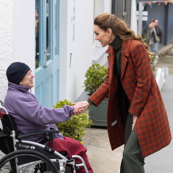 La princesse de Galles visite Melin Tregwynt, une filature de laine qui tisse des motifs gallois traditionnels à Castlemorris, Haverfordwest, Pays de Galles, Royaume-Uni, le 28 janvier 2026.

Photo de Maxine Howells/WPA-Pool