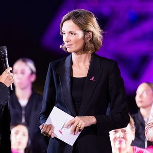 Exclusif - Sandrine Planchon, Isabelle Ithurburu, Evelyne Dhéliat - Soirée de lancement "Octobre Rose" organisée par l'association Ruban Rose présentée par I. Ithurburu à Paris le mardi 30 septembre 2025.
© Léa Maï - Léo Trotin - association Ruban Rose / Bestimage