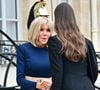Le couple royal a rencontré Emmanuel et Brigitte Macron.


Le président français Emmanuel Macron et Brigitte Macron reçoivent son Altesse Royale le prince héritier du royaume de Jordanie, Hussein ben Abdallah, et sa femme, Son Altesse Royale la princesse Rajwa Al Hussein à l'Elysée, le 8 octobre 2025. Le futur couple royal de Jordanie effectue sa première visite officielle en France, dans le cadre d'une tournée européenne.
© Christian Liewig / Bestimage