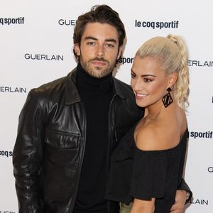 Valentin d'Hoore et sa femme Katrina Patchett - Guerlain et le coq sportif au lancement de leur seconde collaboration à la boutique Guerlain des Champs-Elysées à Paris le 23 octobre 2018. © Pierre Perusseau/Bestimage