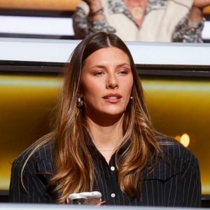 Camille Cerf à l'enregistrement de l'émission "100% Logique", présentée par C.Féraud et diffusée le 12 octobre sur France 2. © Christophe Clovis / Bestimage