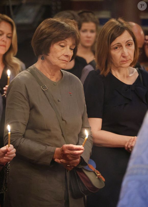Exclusif - Macha Meril aux obsèques de sa soeur la princesse Hélène Gagarine en la cathédrale Saint-Alexandre-Nevsky, à Paris, France, le 20 août 2025. © Denis Guignebourg/Bestimage