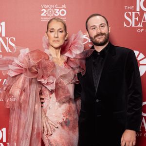 Céline Dion et son fils René-Charles Angélil au photocall du défilé anniversaire Elie Saab "1001 Seasons of Elie Saab" à l'espace "The Venue" à Riyad, Arabie saoudite le 13 novembre 2024.