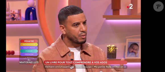 Houssem Loussaief sur le plateau de "La maison des maternelles" sur France 2 le 7 février 2025.