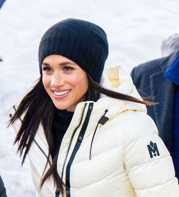 Le prince Harry, duc de Sussex, Meghan Markle, duchesse de Sussex au Skeleton au centre de glisse de Whistler pendant les Invictus Games Vancouver Whistler 2025 au Canada. Whistler, Vancouver, Canada le 10 février 2025. Photo by Mischa 
Mischa Schoemaker/ABACA