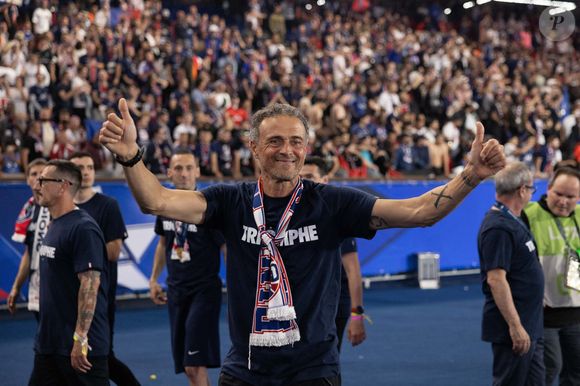 Luis Enrique  - Célébration de la victoire du Paris Saint-Germain en finale de la ligue des champions au Parc des Princes à Paris le 1er juin 2025.

© Jeremy Melloul / Bestimage