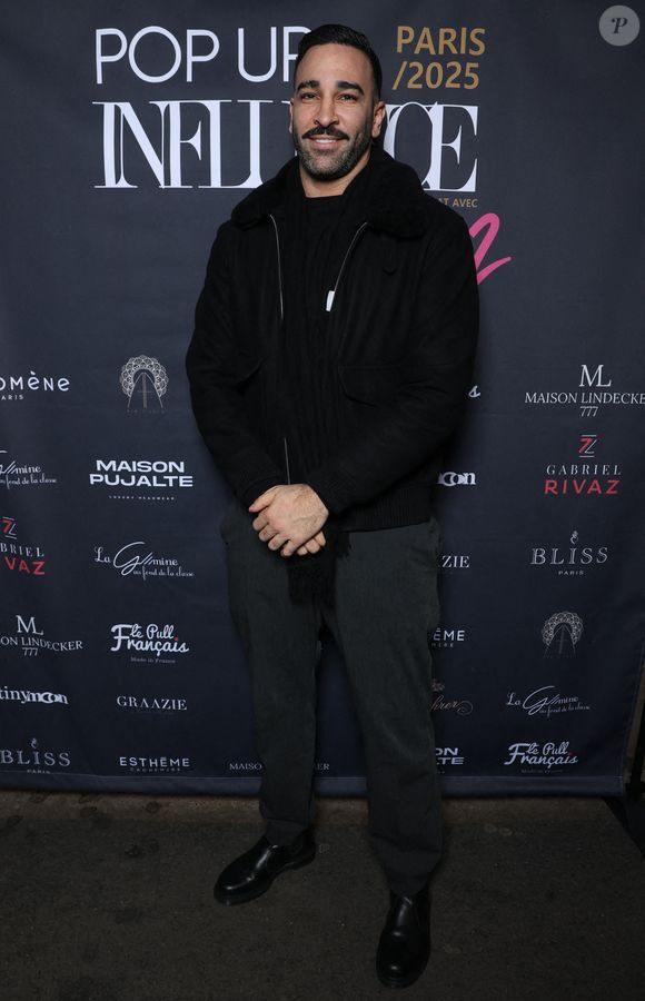 Adil Rami participe à la Pop Up Influence Party organisée par Aurelien Cassirame, à Paris, le 02 février 2025 à Paris, France. Photo by Jerome Domine/ABACAPRESS.COM