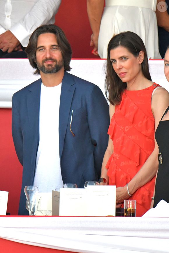 Dimitri Rassam et Charlotte Casiraghi durant le Jumping International de Monaco, 16eme édition du Longines Global Champions Tour, le 1er juillet 2022. © Bruno Bebert / Bestimage