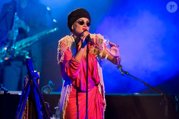 La chanteuse américaine Melody Gardot se produit au Sporting de Monaco, le 26 juillet 2012. Photo par Syspeo.R/ABACAPRESS.COM