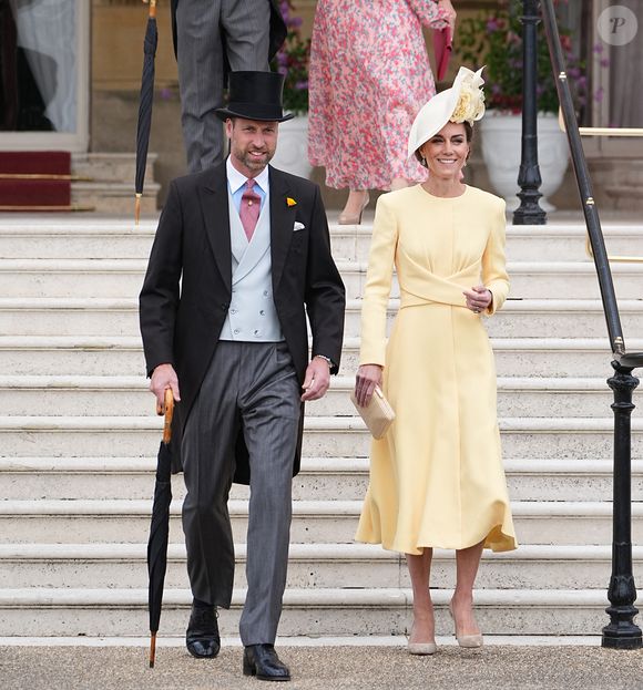 Le prince William, prince de Galles, et Catherine (Kate) Middleton, princesse de Galles, Sophie Rhys-Jones, duchesse d'Edimbourg, le prince Edward, duc d'Edimbourg, lors de la Royal Garden Party de Buckingham Palace à Londres, le 20 mai 2025. (Aaron Chown/WPA-Pool / Julien Burton via Bestimage).