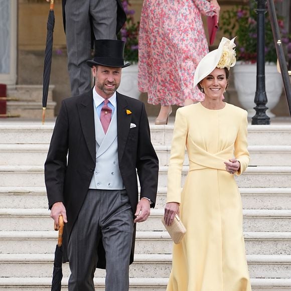 Le prince William, prince de Galles, et Catherine (Kate) Middleton, princesse de Galles, Sophie Rhys-Jones, duchesse d'Edimbourg, le prince Edward, duc d'Edimbourg, lors de la Royal Garden Party de Buckingham Palace à Londres, le 20 mai 2025. (Aaron Chown/WPA-Pool / Julien Burton via Bestimage).