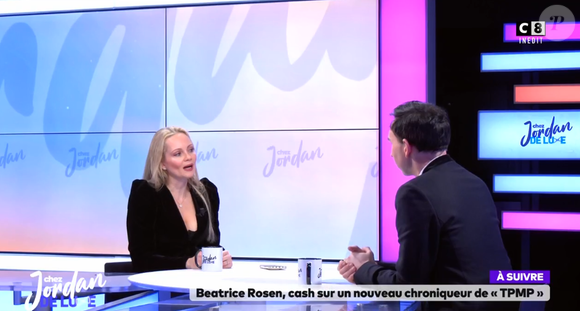Béatrice Rosen dévoile pour quelle raison elle a quitté "Touche pas à mon poste", dans "Chez Jordan, le lundi 24 février 2025, sur C8
