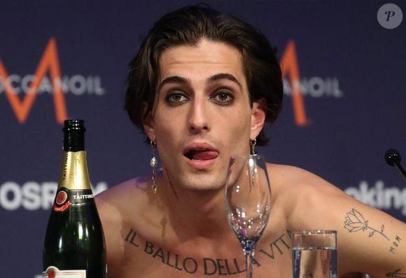 Damiano David - L'Italie remporte le concours musical Eurovision 2021 grâce à la performance du groupe Måneskin. Rotterdam. Photo par Bestimage