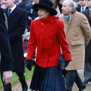 Princesse Anne - La famille royale britannique se rend à la messe de Noël à Sandringham le 25 décembre 2024. Julien Burton / Bestimage
