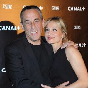Thierry Ardisson et sa femme arrivent à la soirée Canal Plus au Suquet lors du 65e Festival de Cannes à Cannes, France, le 18 mai 2012. Photo by Giancarlo Gorassini/ABACAPRESS.COM