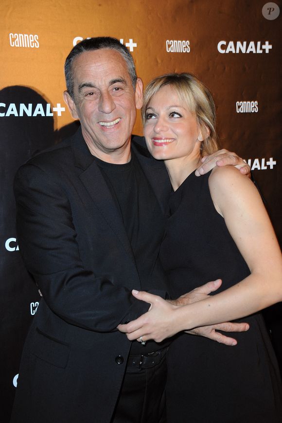 Thierry Ardisson et sa femme arrivent à la soirée Canal Plus au Suquet lors du 65e Festival de Cannes à Cannes, France, le 18 mai 2012. Photo by Giancarlo Gorassini/ABACAPRESS.COM
