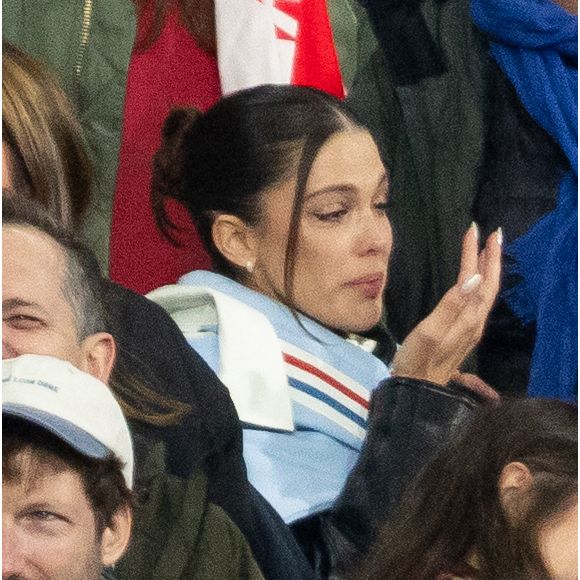 Exclusif - Iris Mittenaere lors du match de rugby du Tournoi des Six Nations France contre Angleterre au Stade de France à Saint-Denis le 14 mars 2026. © AGENCE / BESTIMAGE