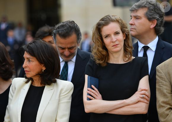 Nicole Guedj, Nathalie Kosciusko-Morizet, Arnaud Montebourg -  Hommage national à Simone Veil (femme politique et rescapée de la Shoah) dans la cour d'Honneur des Invalides à Paris, France, le 5 juillet 2017. Simone Veil reposera avec son mari au Panthéon. ©  Christian Liewig/Pool/ Bestimage