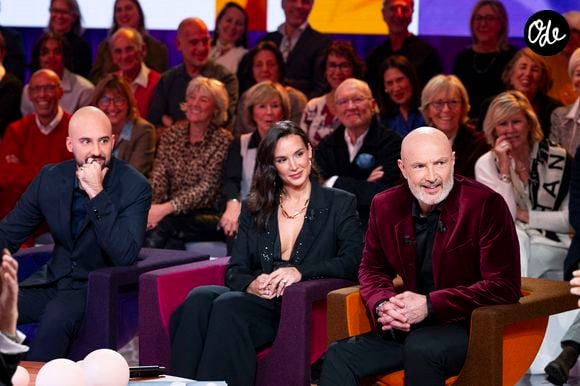 Exclusif - Hugo, Jade et Franck Leboeuf lors de l'enregistrement de l'émission "Famille je vous aime" présentée par M.Drucker et qui sera diffusée le 29 décembre sur France 3, au studio Rive gauche, à Paris, France, le 2 décembre 2025. © Gaffiot-Perusseau/Bestimage