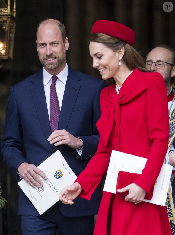 Prince de Galles et de Catherine Princesse de Galles, de la Princesse Royale, de la Princesse Anne et du Duc de Gloucester et de la Duchesse de Gloucester assistant à la cérémonie annuelle de célébration du Jour du Commonwealth à l'Abbaye de Westminster. (GOFF INF / BESTIMAGE).