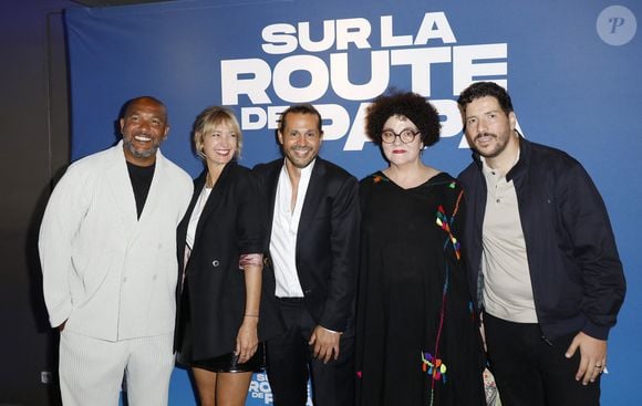 Olivier Dacourt, Caroline Anglade, Nabil AitakkaouaIi, Farida Ouchani, Redouane Bougheraba - Avant-Première "Sur la Route de Papa" UGC Bercy à Paris le 16 juin 2025. © Marc Ausset-Lacroix/Bestimage
