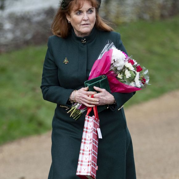 Sarah Ferguson, duchesse d’York - Les membres de la famille royale britannique lors de la messe du matin de Noël en l'église St-Mary Magdalene à Sandringham, le 25 décembre 2023. Photo by Agence / Bestimage.