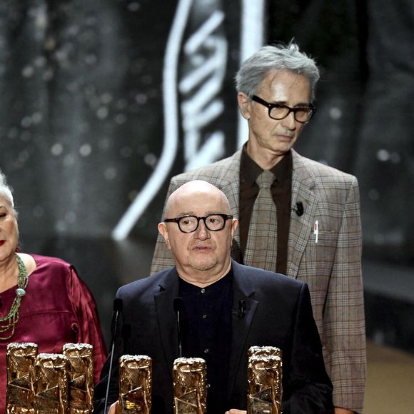 Un César spécial pour la troupe du Splendid, Josiane Balasko, Michel Blanc, Thierry Lhermitte, Marie-Anne Chazel, sur scène lors de la 46ème cérémonie des César à l'Olympia à Paris le 12 mars 202. © Bertrand Guay/ Pool / Bestimage
