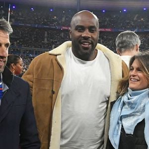 Tony Estanguet, Teddy Riner, Amélie Mauresmo au match de rugby du Tournoi des Six Nations France contre Angleterre au Stade de France à Saint-Denis le 14 mars 2026

© Lionel Urman / Bestimage