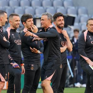 Luis Enrique, entraîneur du FC Paris Saint-Germain lors de l'entraînement préparatoire la veille de la finale de l'UEFA Champions League à Munich le 30 mai 2025 entre l'Internazionale Milano et le FC Paris Saint-Germain à l'Allianz Arena de Munich. © Zuma/Bestimage