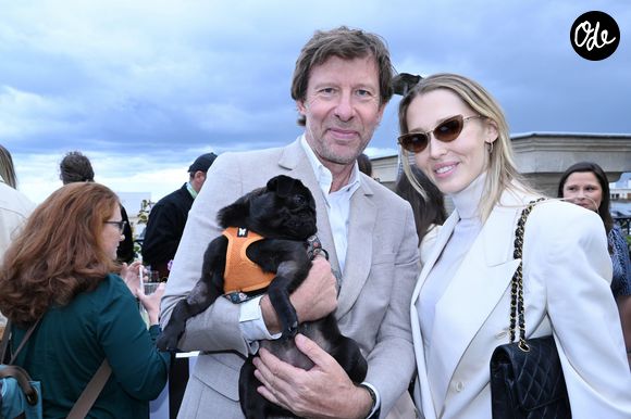 Dominique Busso et sa compagne Monika Kowalska - Réouverture du rooftop « L'heure dorée » de l'hôtel Peninsula à Paris le 10 juin 2026. © Rachid Bellak/Bestimage