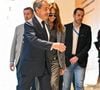 Nicolas Sarkozy et sa femme Carla Bruni - Dernier jour du procès du financement libyen de Sarkozy: ses avocats de l’ancien président vont plaider la relaxe, au tribunal de Paris, France, le 8 avril 2025. © Pierre Perusseau/Bestimage