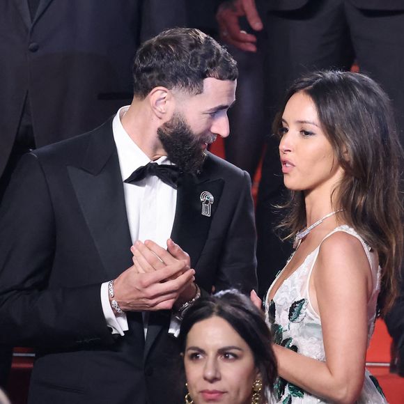 Karim Benzema et sa compagne Lyna Khoudri à la descente des marches du film « 13 jours 13 nuits » lors du 78ème Festival International du Film de Cannes. Le 23 mai 2025
© Jacovides-Moreau / Bestimage
