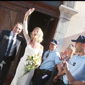 Alexandra Lamy et Jean Dujardin le 25 juillet 2009 à Anduze. © JACOVIDES-MOREAU / BESTIMAGE