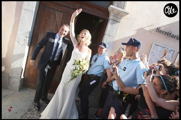 Alexandra Lamy et Jean Dujardin le 25 juillet 2009 à Anduze. © JACOVIDES-MOREAU / BESTIMAGE