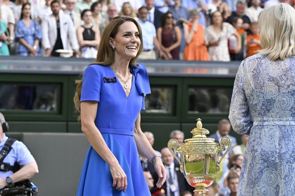 Catherine (Kate) Middleton, princesse de Galles - Personnalités à la finale homme du tournoi de tennis de Wimbledon le 13 juillet 2025.

© Chryslène Caillaud / PsnewZ / Bestimage